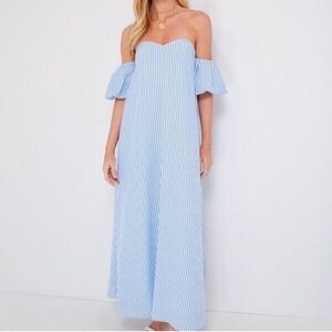 Pomander Place by Tuckernuck Blue Stripe Kenner Maxi Dress XL Wedding Guest